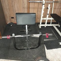 Keys Fitness Olympic Weight Bench With Leg Press Set