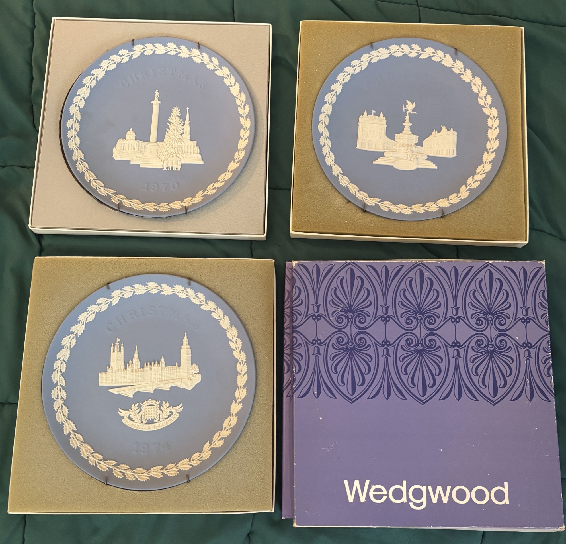 Wedgwood Jasperware Christmas Plates (3) (1970, 1971 & 1974)
