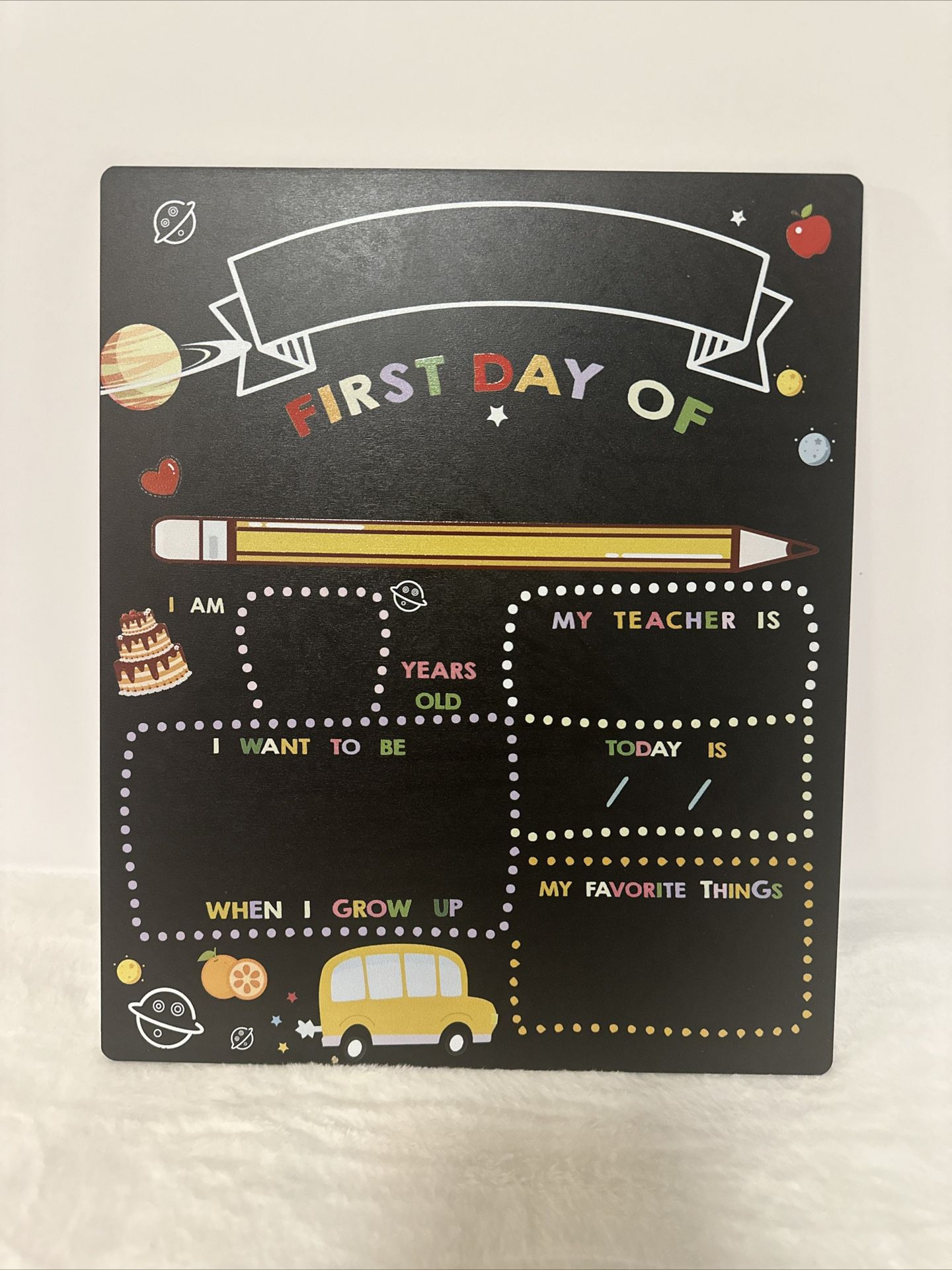 Double Sided First/Last Day Of School Chalkboard Photo Prop