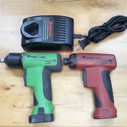 Snap-On 9.6v Ni-Cad Green Cordless Impact Wrench CT596G & CTS596 1/4 Screwdriver