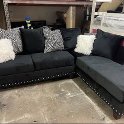 Black Velvet Sectional 
