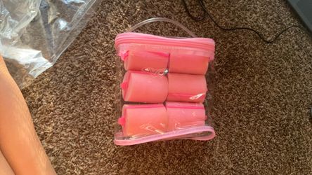 Pink Foam Hair Rollers with Carry Case