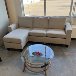 Light Grey Two Piece Sectional Couch (in Store) 