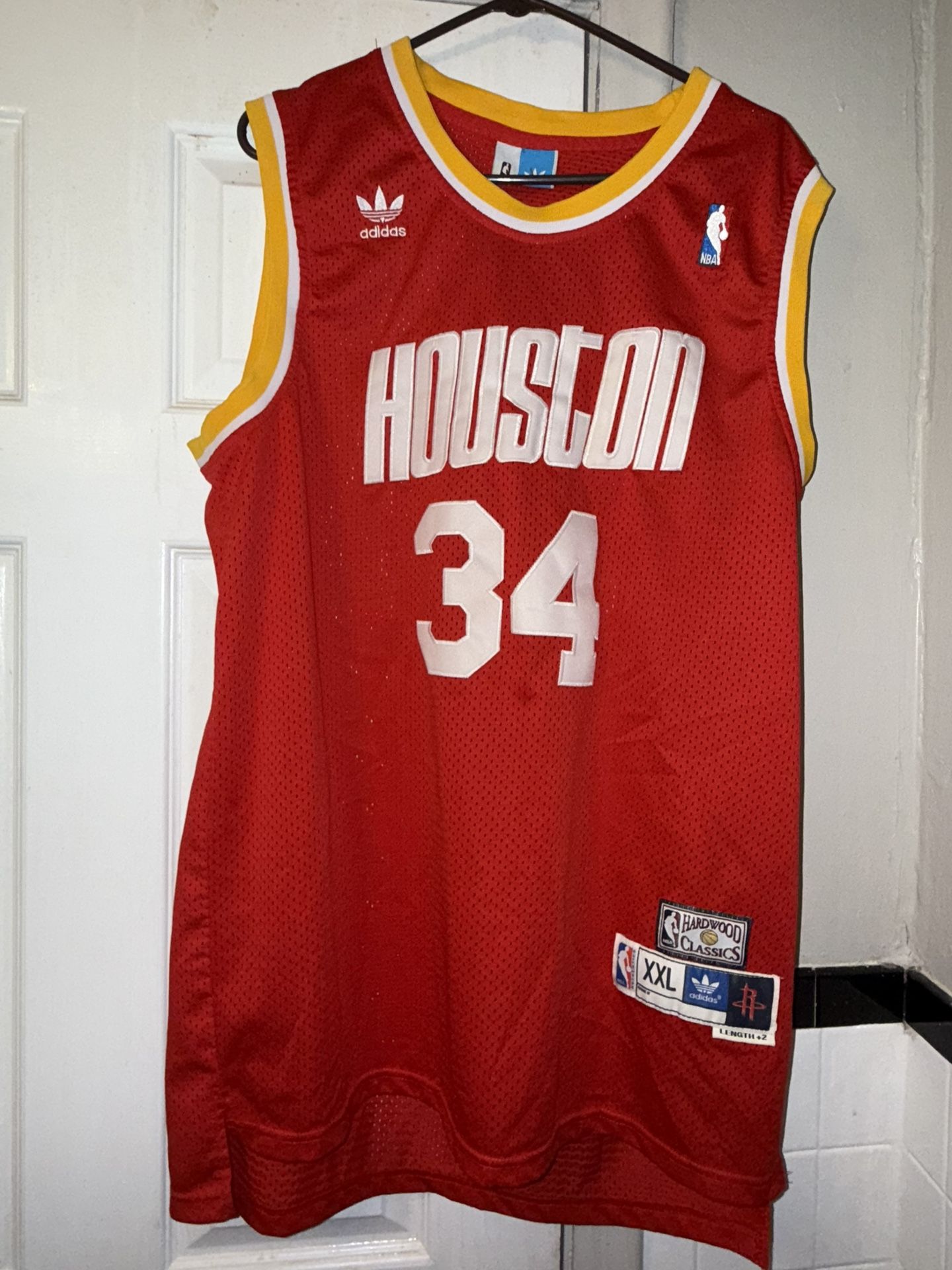 Adidas NBA Hardwood Classics Houston Rockets Hakeem Olajuwon Basketball Jersey 