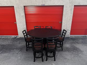 Round Counter Height Dining Table with 4 Chairs