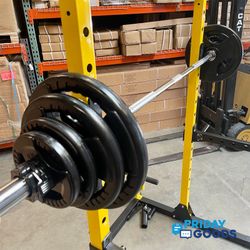 Brand New Olympic 170Lb Rubber Grip Weight  Plates + Barbell Home Gym Equipment **FREE DELIVERY**