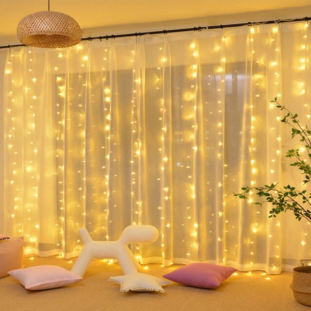 Window Curtain String Light for home party decor
