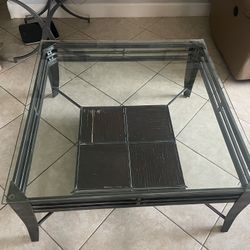 Glass coffee table