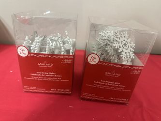 Snowflake White String Lights - 2 Count