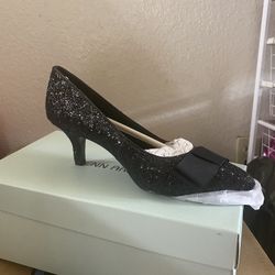 New Black Glittered Heels
