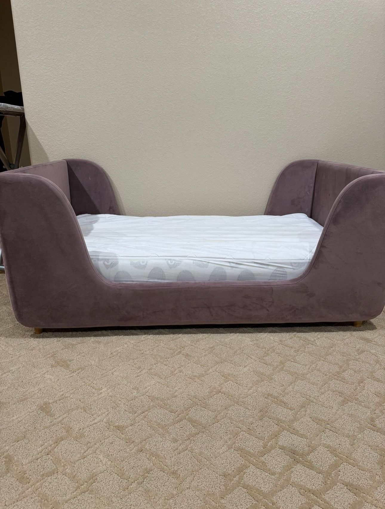 Purple Velvet Toddler Bed