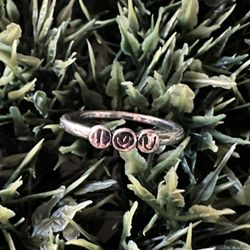Tiny Stirling Silver Ring I ❤️ U Size 7 