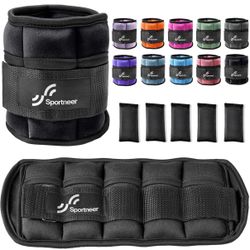 Sportneer Adjustable Ankle Weights 1 Pair 2 4 6 8 10 Lbs Leg Weight Straps for Women Men