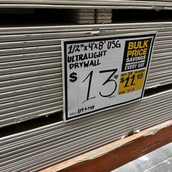 1/2"x 4×8 USG ULTRALIGHT BULK DRYWALL 