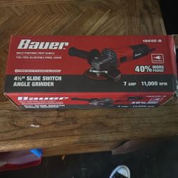 Bauer 4 1/2 Slide Switch Angle Grinder