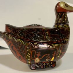 Replica of the Lacquer Box in shape of Mandarin Duck excavated originally from the tomb of Marquis Yi of Zeng in Hubei province China 1978