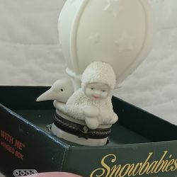 NEW- DEPARTMENT 56- Snowbabies " FLY WITH ME" BISQUE HINGED BOX