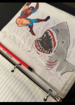 Spider man in trouble drawing