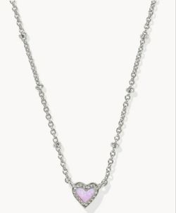 Kendra Scott Silver Heart Necklace New