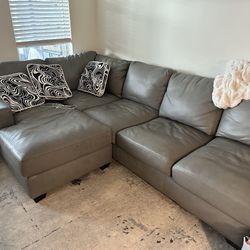 Gray Sectional Couch (with Bed) 