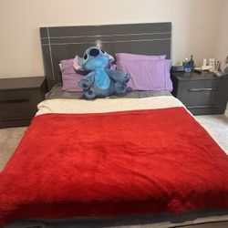 QUEEN BED FRAME + QUEEN TEMPUR-PEDIC MATTRESS  