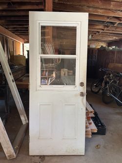 Door with single pane glass 31.5” x 79 “