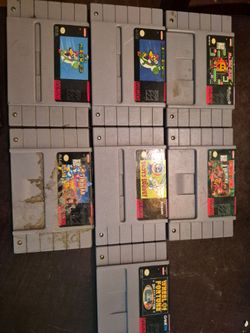 Assorted super Nintendo games