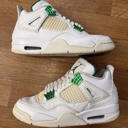 Size 7.5 (Used No Box) - Air Jordan 4 Retro Green Metallic