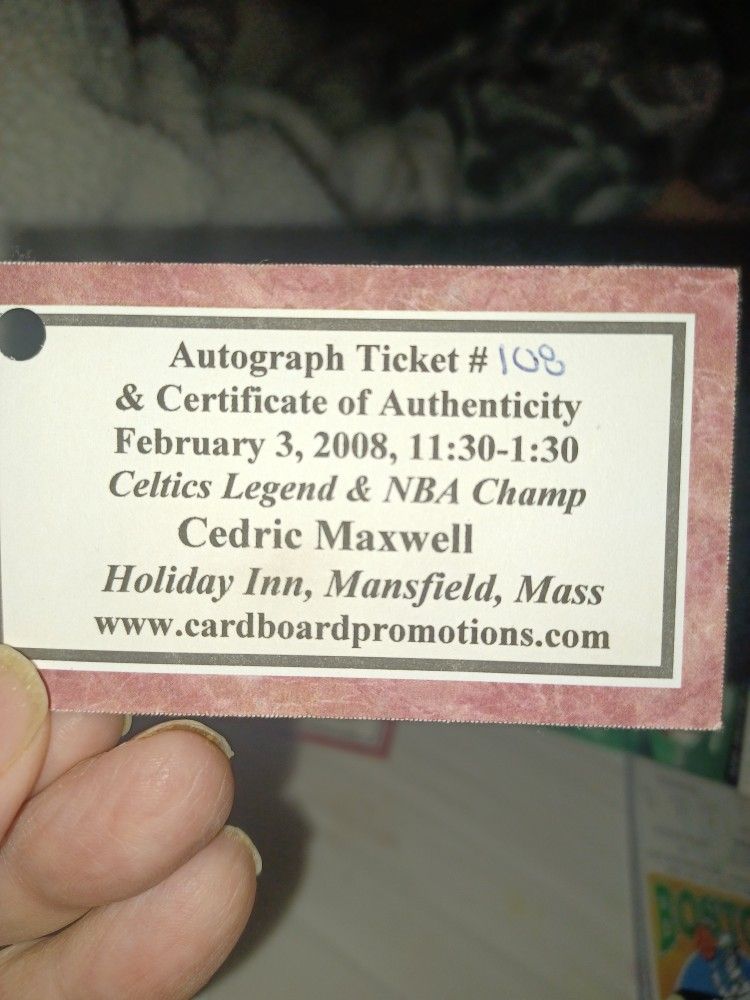 Cedric Maxwell Signed Ticket Stub