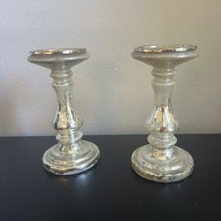 Brand New Mercury, Glass Candlesticks