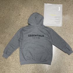 Gray Fear Of God Essentials Hoodie