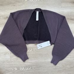 ALO Yoga Denim Knit Shawl- Raisinette