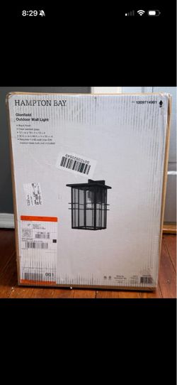HB Glenfield Large 19" 1-Light Black Outdoor Sconce w/Seeded Glass (PLEASE READ)