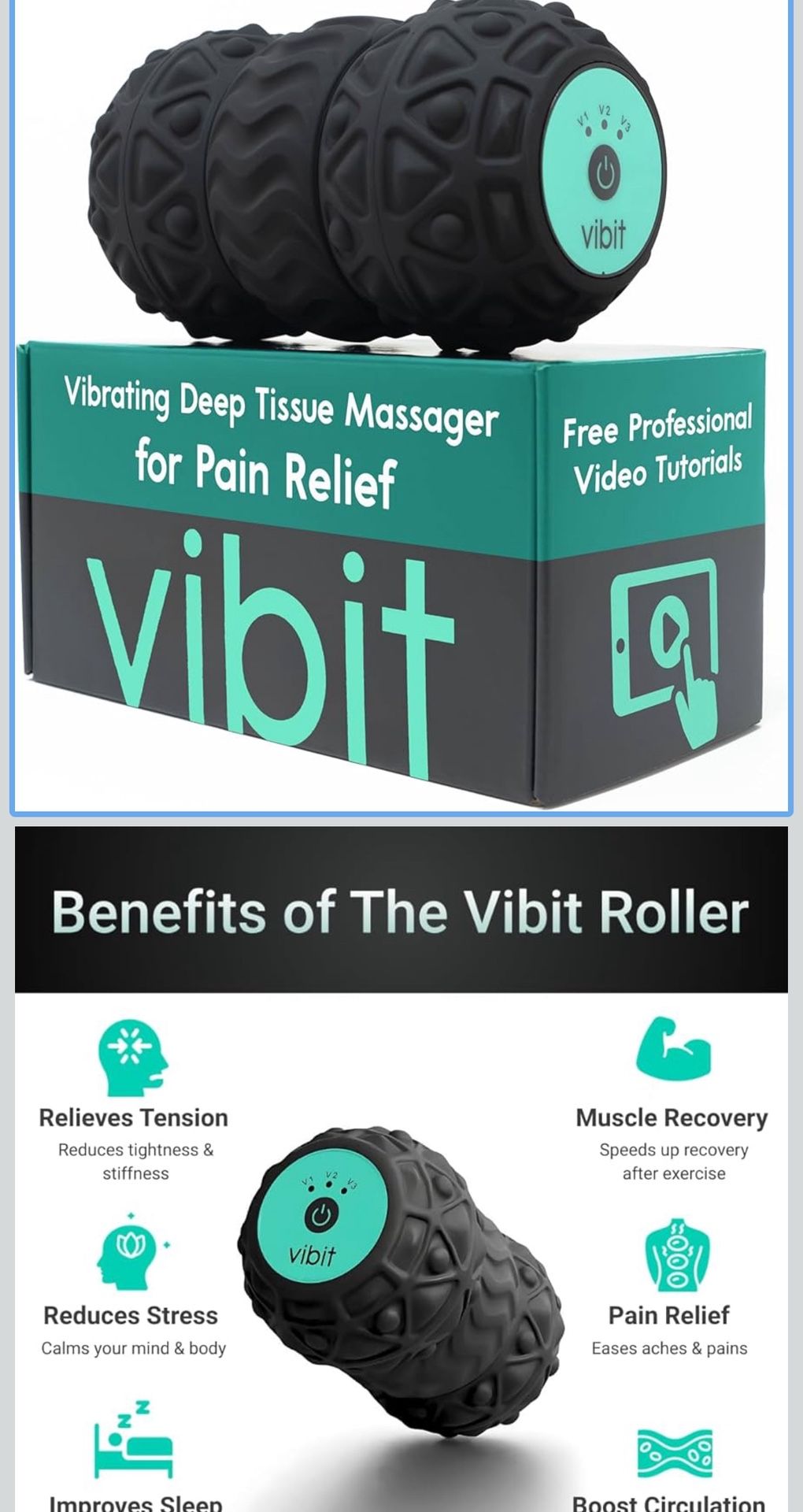 Vibit Vibrating Massager for Plantar Fasciitis, Pain Relief and Sciatica, Foot and Body Portable Massage Roller, Deep Tissue Pain Relief from Feet t - greenwatershopping.com Vibit Vibrating Massager for Plantar Fasciitis, Pain Relief and Sciatica, Foot and Body Portable Massage Roller, Deep Tissue Pain Relief from Feet t - greenwatershopping.com