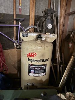 Ingersoll Rand industrial two-stage air compressor featuring an 80-gallon vertical tank.