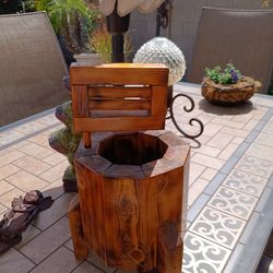 $19 Wringer Washer Garden Planter. With Drainage, Heavy Wood. Add a Plant
