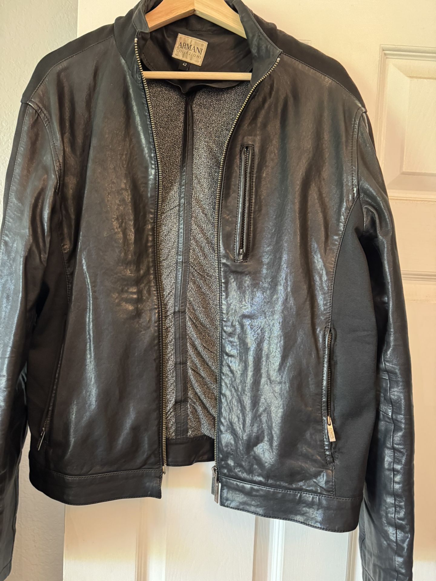 Leather Man Coats Front Zipper