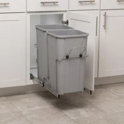 Simply Put Double 27-Quart Plastic Pull Out Trash Can