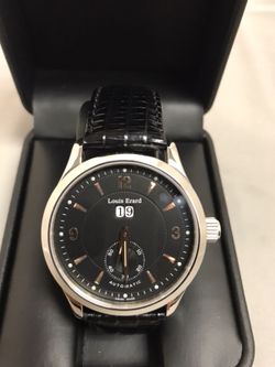 Louis Erard black Dial crocodile band automatic watch