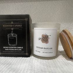 100% Soy Wax Candle: Cedar Balsam Scents Soy Wax Candle, 8 oz Cotton Wick, Available in Various Scents, Cotton Wick, Excellent Gifts & Quality To Trus