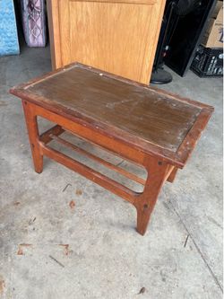 Vintage Mid-Century Modern Walnut Side Table - Slatted Shelf - Project Piece