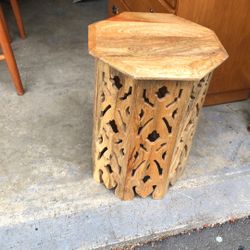 Side table solid wood accent
