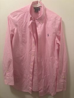 Ralph Lauren Pink Gingham Button-Down Shirt