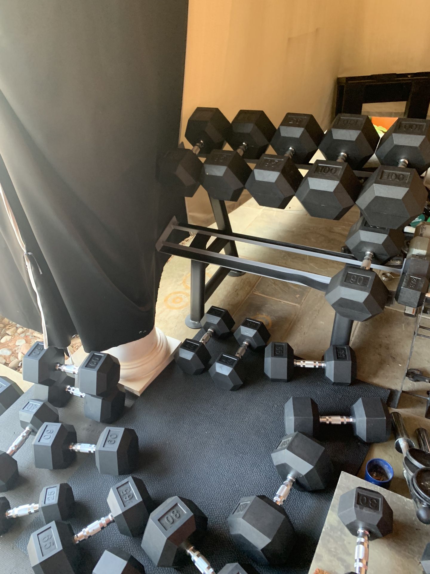 90 Cents/ Lb Like New Rubber Dumbbells
