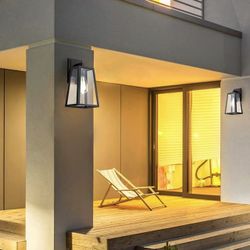 Outdoor Wall Lantern Black Wall Light Fixtures 1-Light Wall Sconce