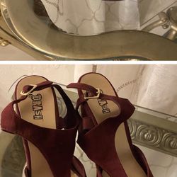 Suede Sling back Wedges Size 8 1/2 