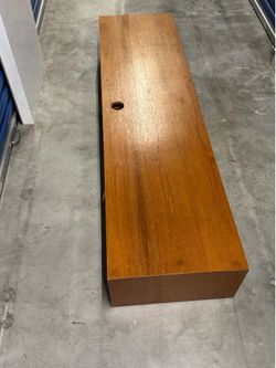 Desk Hutch / Monitor Riser Shelf with Cable Management – Wood Finish