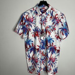 Retro Rifle AKs & Vacays Short Sleeve Button Down Shirt Mens XL White NWT