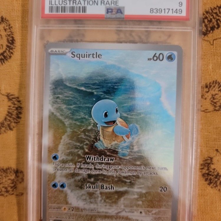 2023 Pokemon Mew En-151 Squirtle Illustration Rare PSA MINT 9