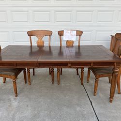 Solid Wood Dining Table Set – 4 Chairs
